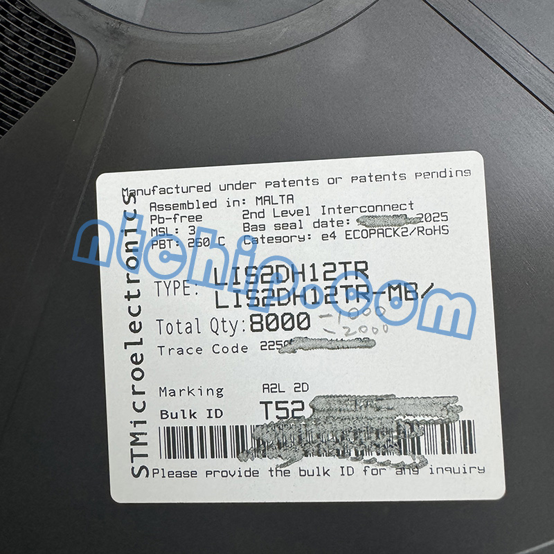 STMicroelectronics LIS2DH12TR original reel label