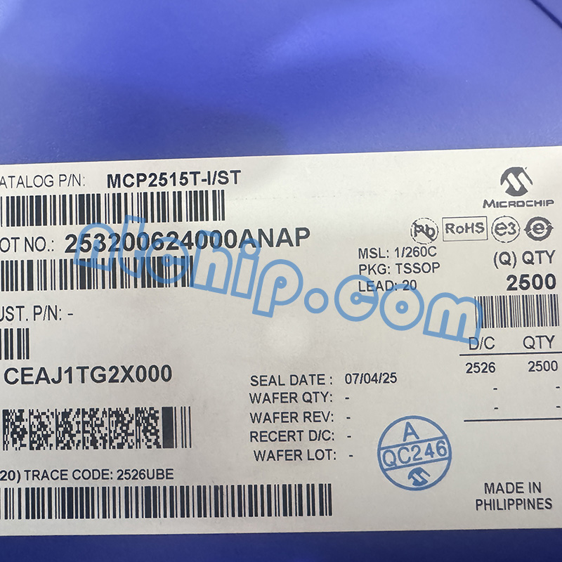Microchip Technology MCP2515T-I/ST original reel label