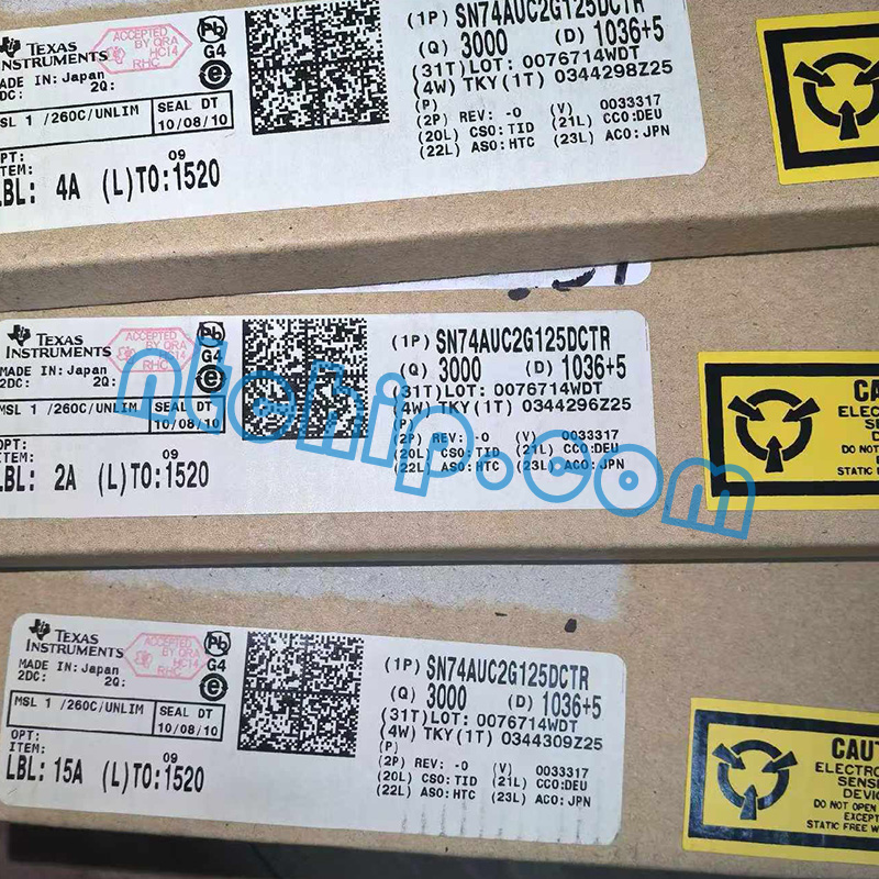 Texas Instruments SN74AUC2G125DCTR original package label