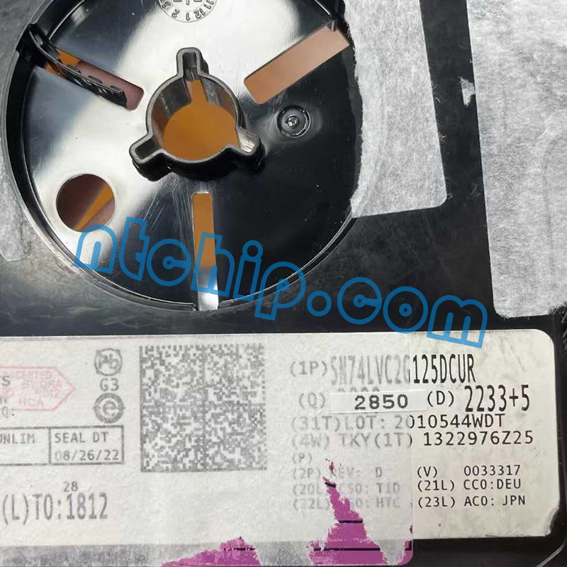 Texas Instruments SN74LVC2G125DCUR original reel label