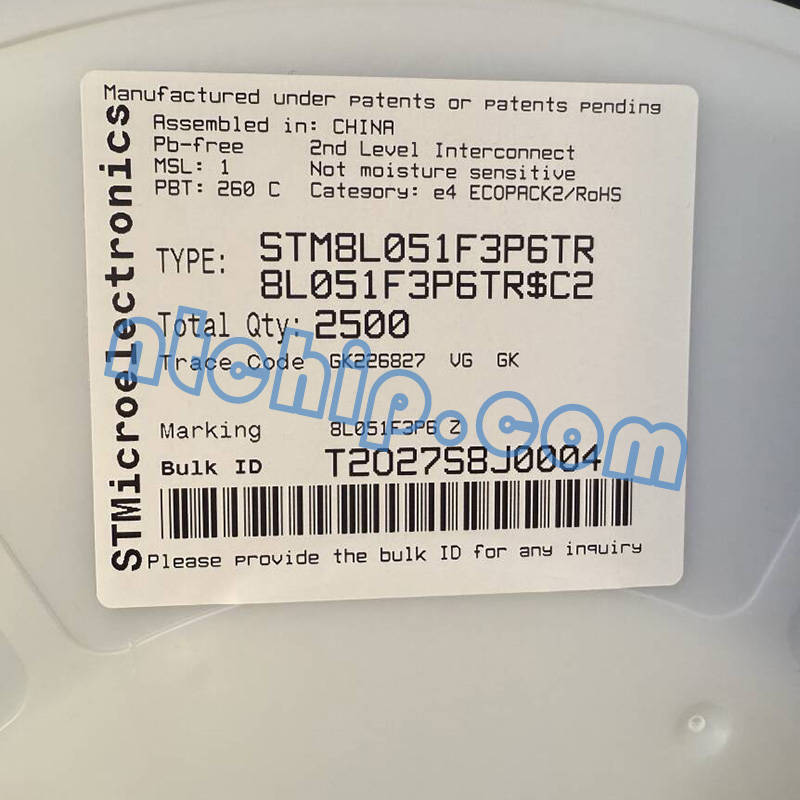 STMicroelectronics STM8L051F3P6TR original package label