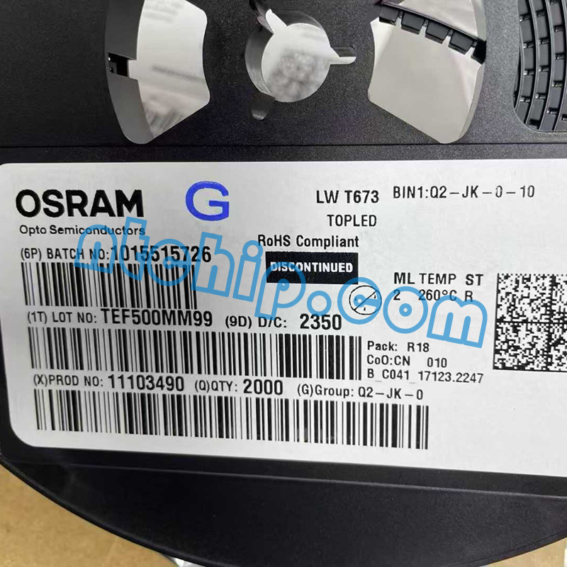 ams OSRAM LWT673 Original Reel Label