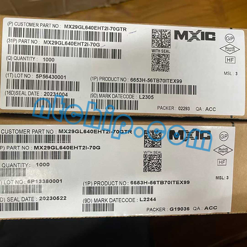 Macronix MX29GL640EHT2I-70G Original Package Label Macronix MX29GL640EHT2I-70G Original Package Label