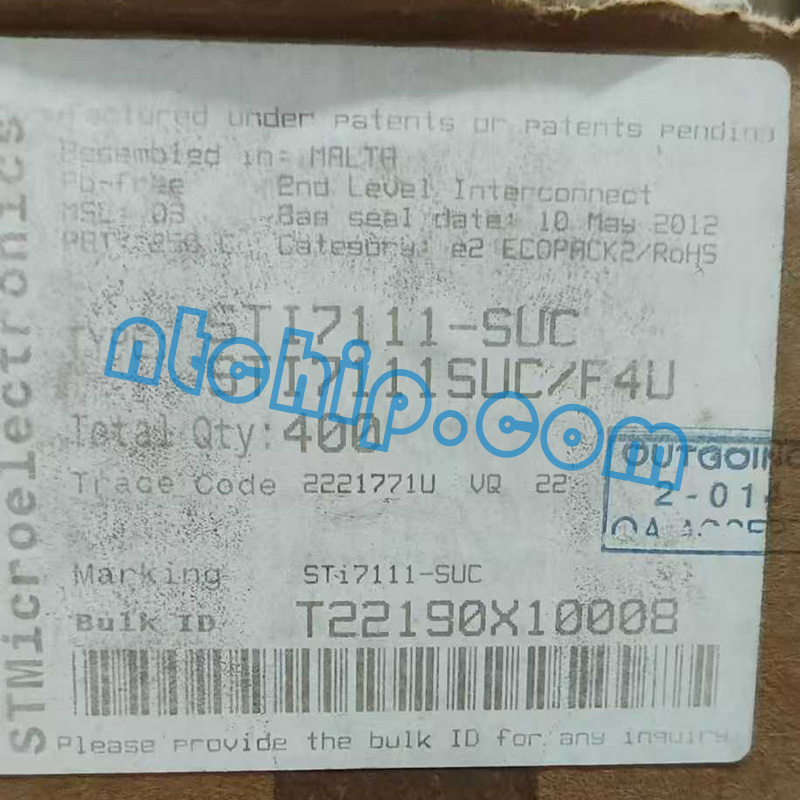 STMicroelectronics STI7111-SUC Original package label STMicroelectronics STI7111-SUC Original package label