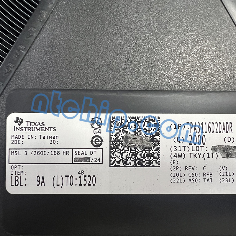 Texas Instruments TPA3116D2DADR Original Reel Label Texas Instruments TPA3116D2DADR Original Reel Label
