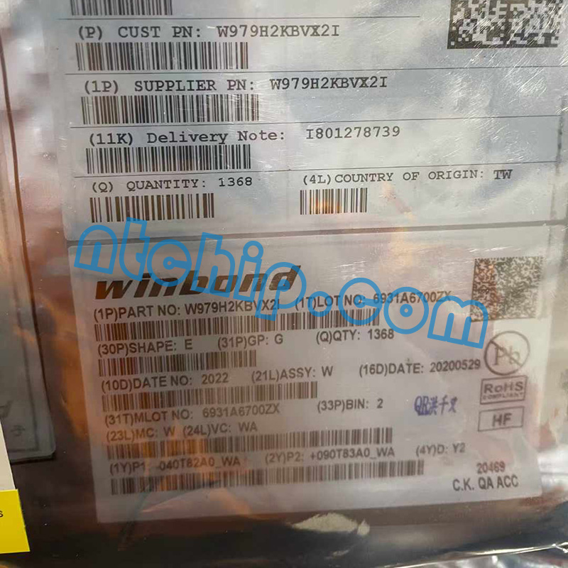 Winbond Electronics Corporation W979H2KBVX2I Package Original Label