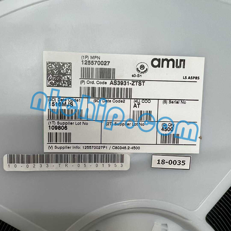 Ams AS3931-ZTST original reel label