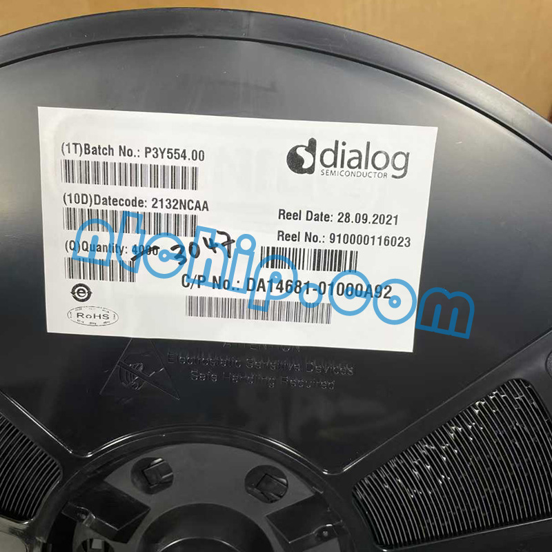 Dialog Semiconductor DA14681-01000A92 reel label