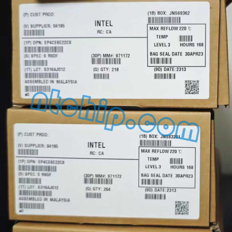 Altera EP4CE6E22C8 package box label