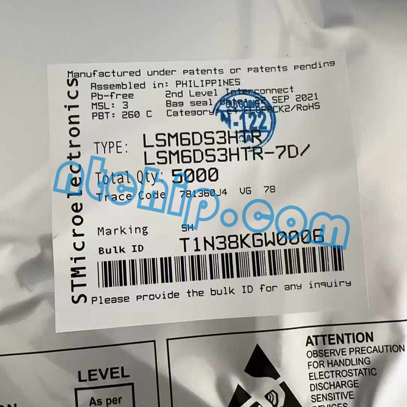 STMicroelectronics LSM6DS3HTR package label