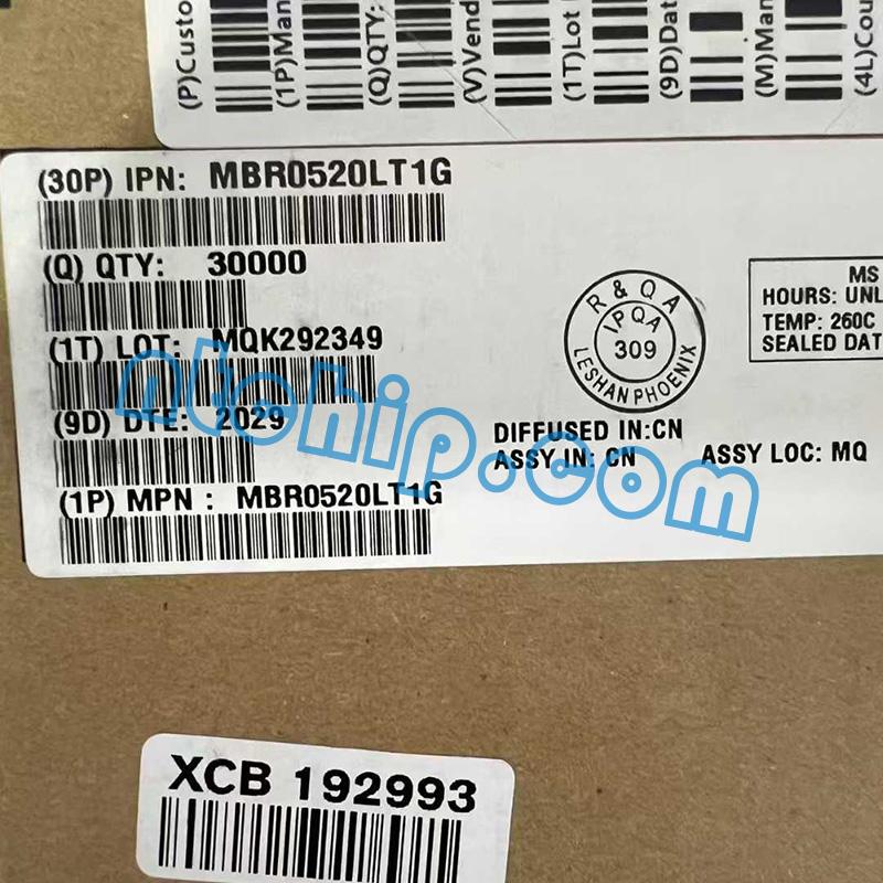 onsemi MBR0520LT1G package label onsemi MBR0520LT1G package label
