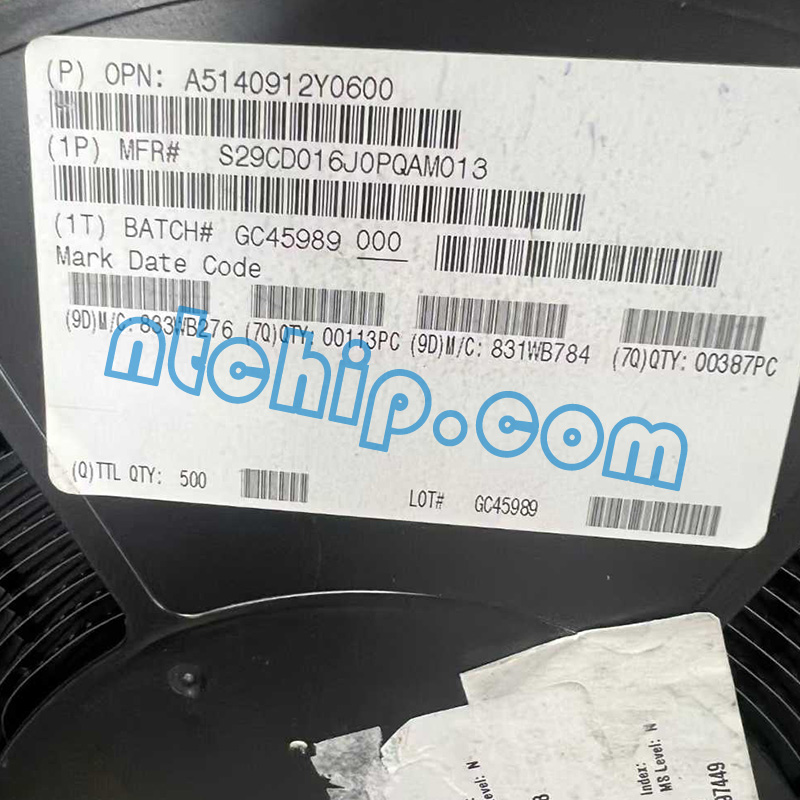 Cypress Semiconductor S29CD016J0PQAM013 reel label