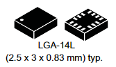 STMicroelectronics LSM6DS3HTR package diagram
