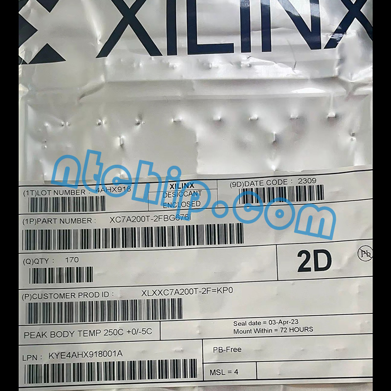 Xilinx XC7A200T-2FBG676I package label