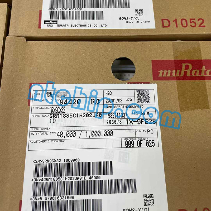 Murata Electronics GRM1885C1H202JA01D package label