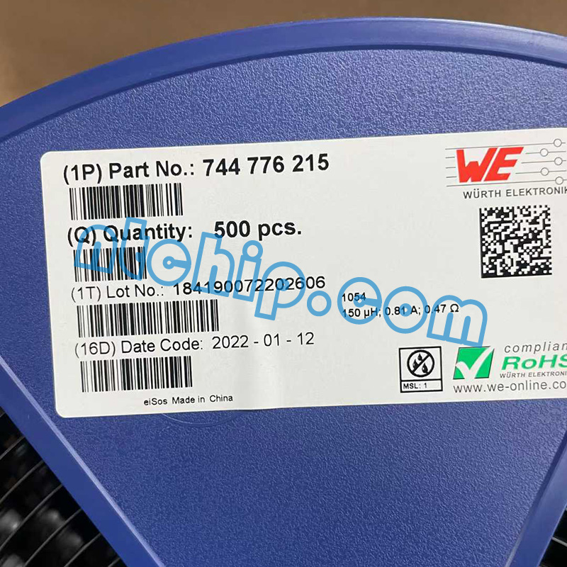 Wurth Electronics 744776215 reel label