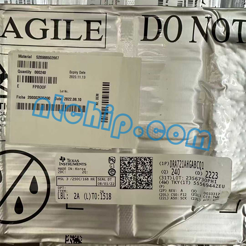 Texas Instruments DRA721AHGABCQ1 original package label