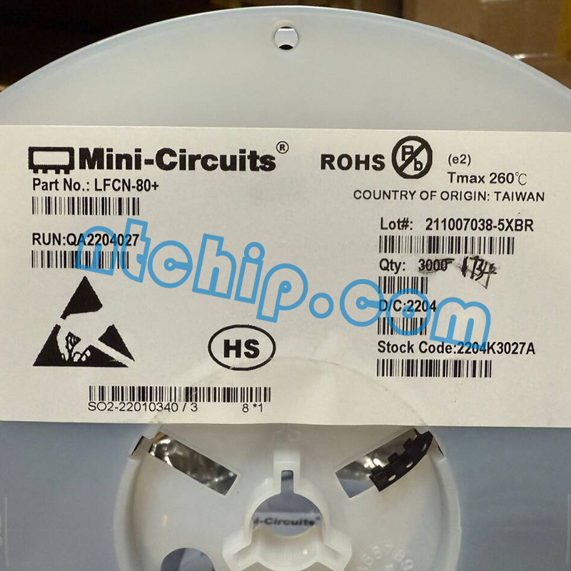 Mini-Circuits LFCN-80+ original reel label