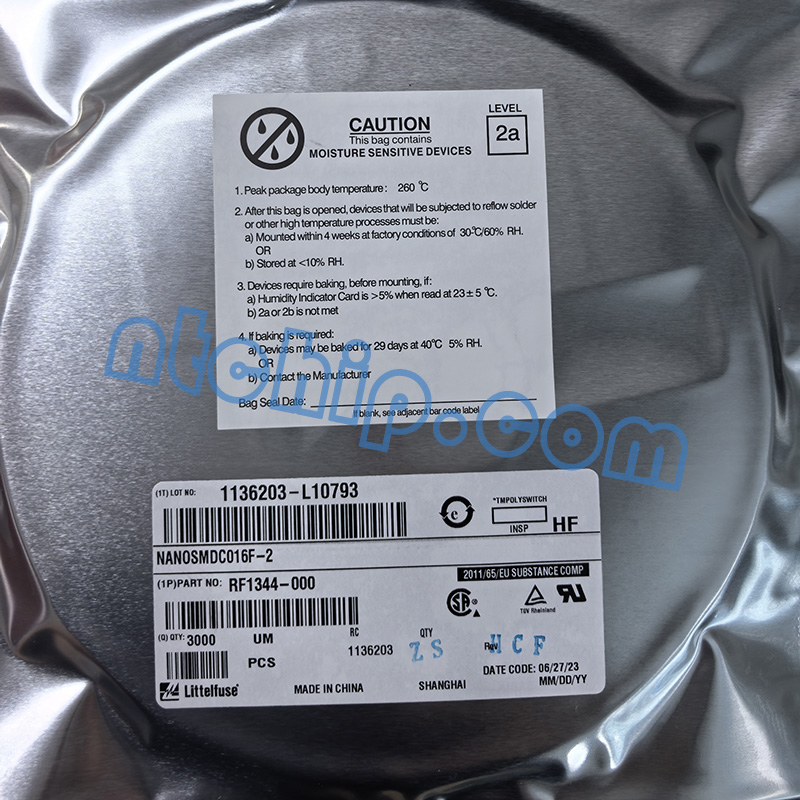Littelfuse Inc. NANOSMDC016F-2 original package label