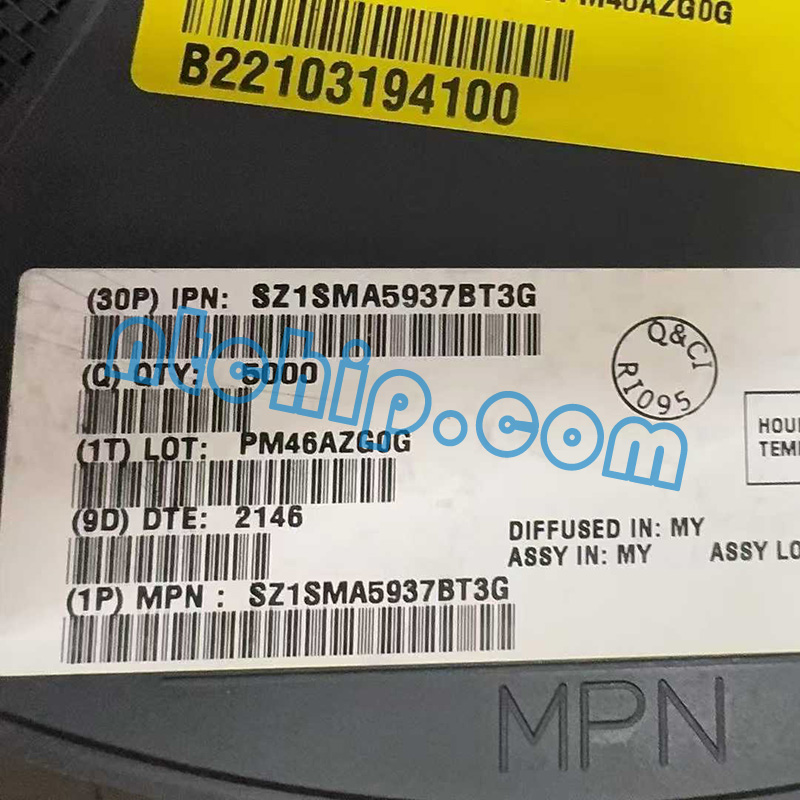 onsemi SZ1SMA5937BT3G original reel label