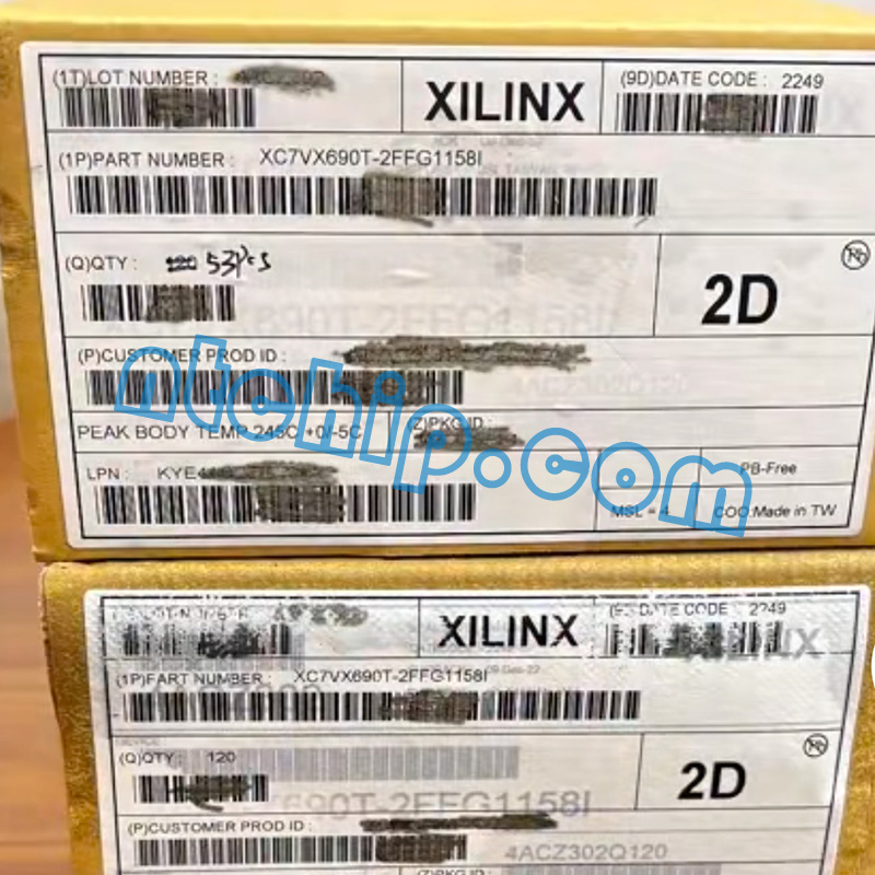 Xilinx XC7VX690T-2FFG1158I original package label