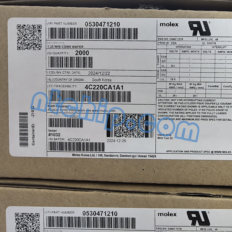 Molex 53047-1210 original package label