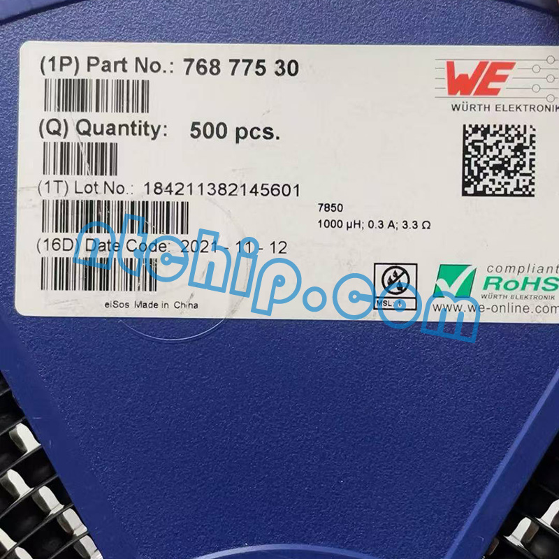 Wurth Electronics 76877530 original reel label