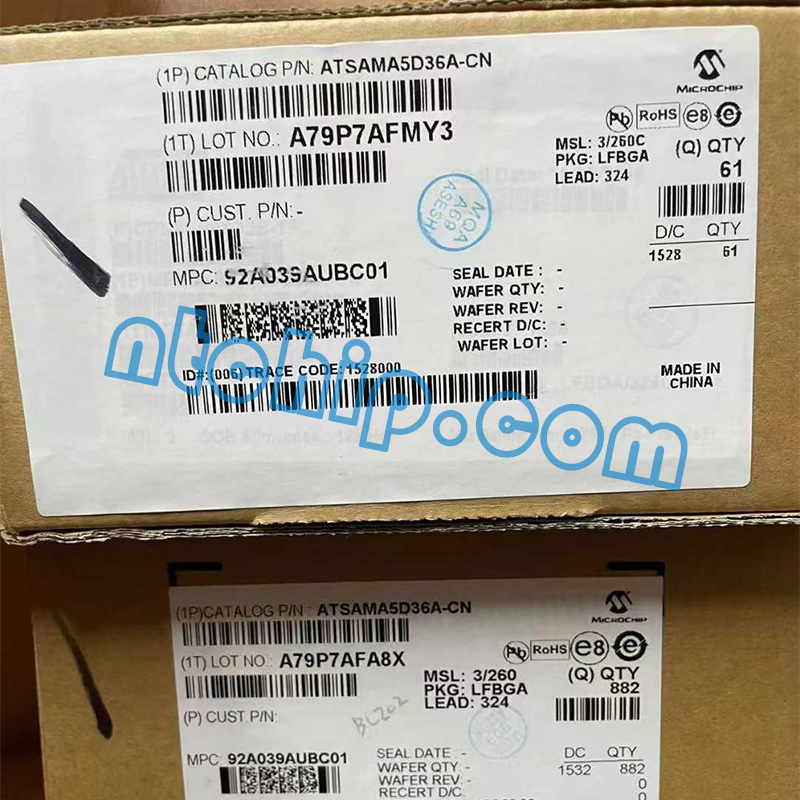 Microchip Technology ATSAMA5D36A-CN original package label