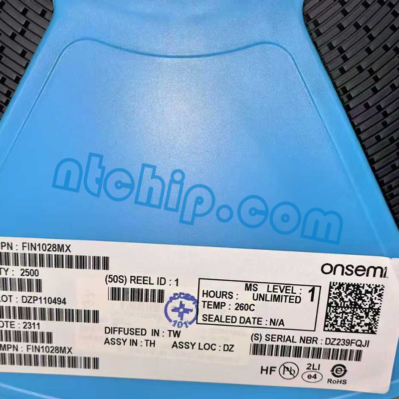 onsemi FIN1028MX original reel label