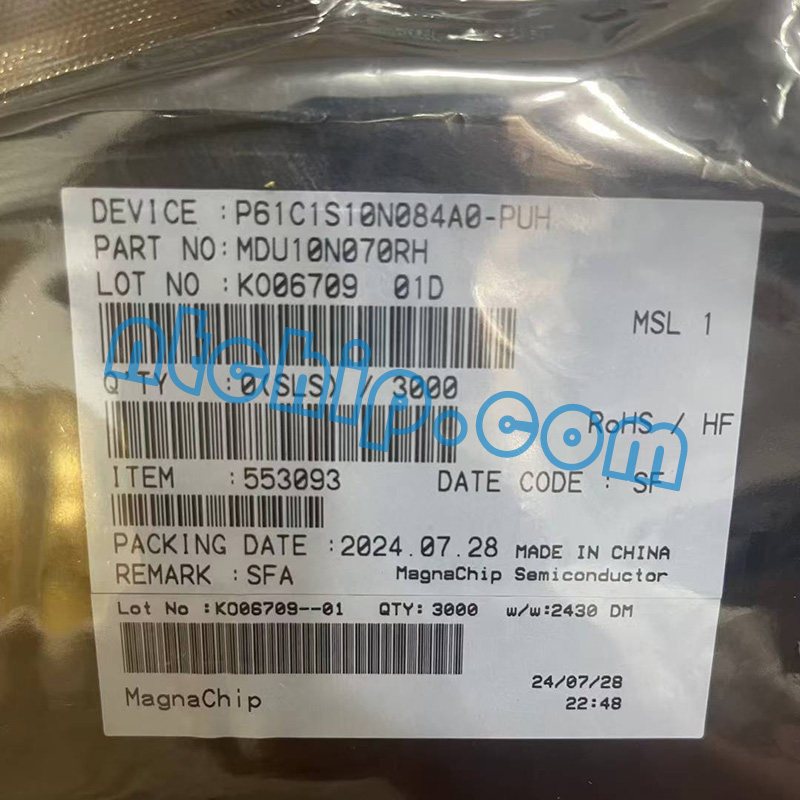 MagnaChip MDU10N070RH original reel label