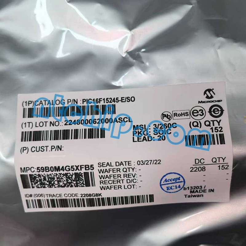 Microchip Technology PIC16F15245-E/SO original package label