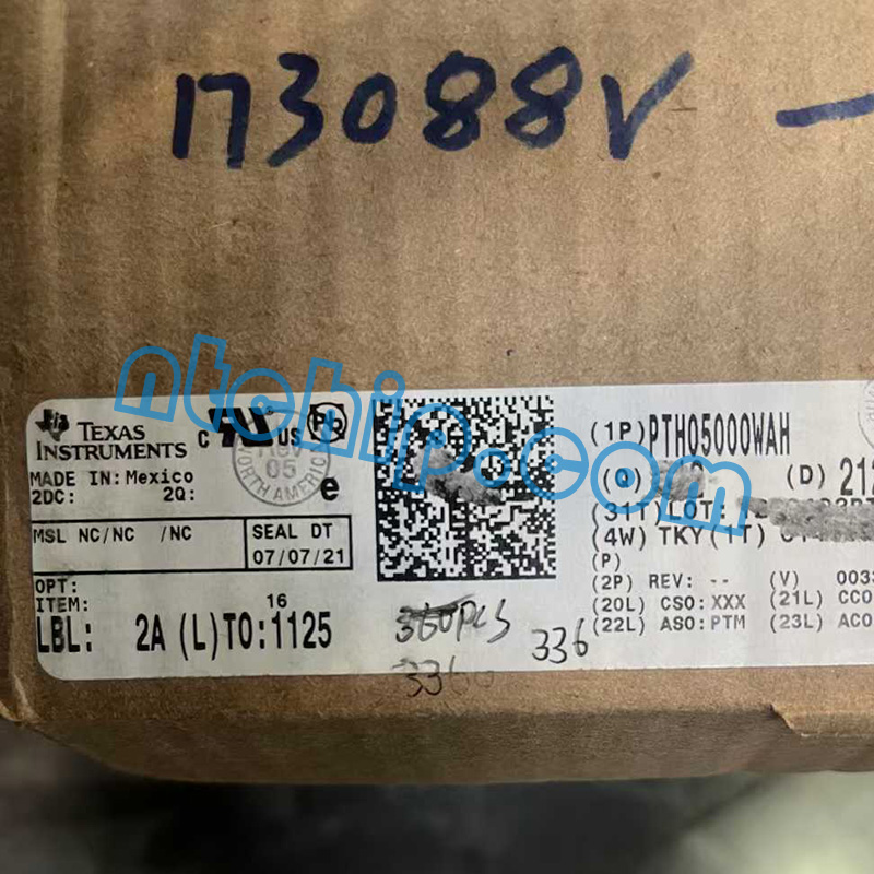 Texas Instruments PTH05000WAH original package label Texas Instruments PTH05000WAH original package label