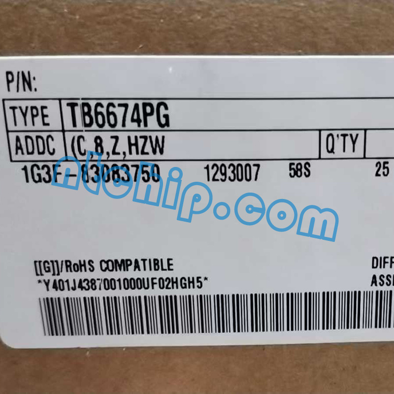 Toshiba Semiconductor TB6674PG original package label Toshiba Semiconductor TB6674PG original package label