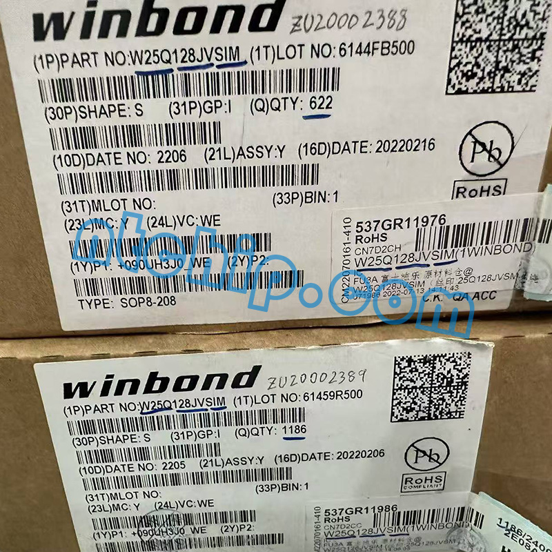 Winbond Electronics Corporation W25Q128JVSIM package original label