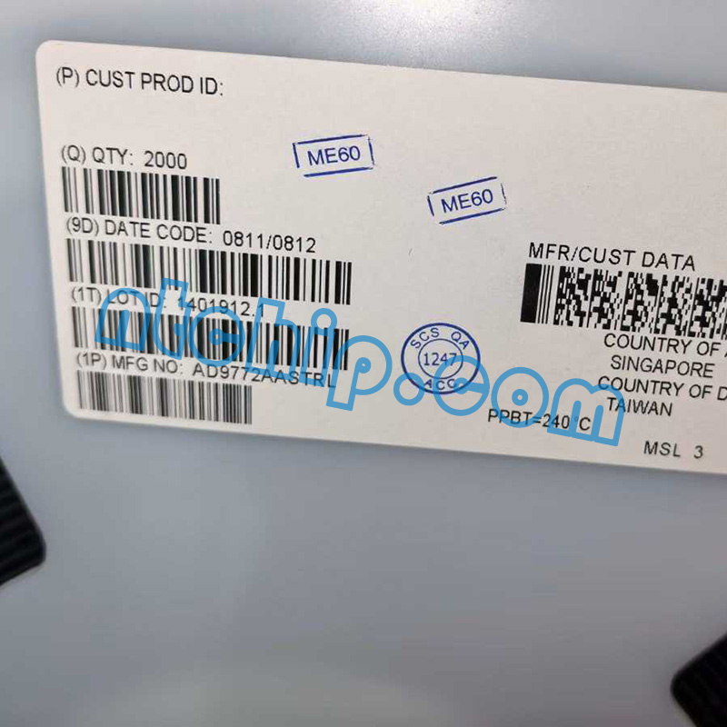 Analog Devices Inc. AD9772AASTRL original reel label