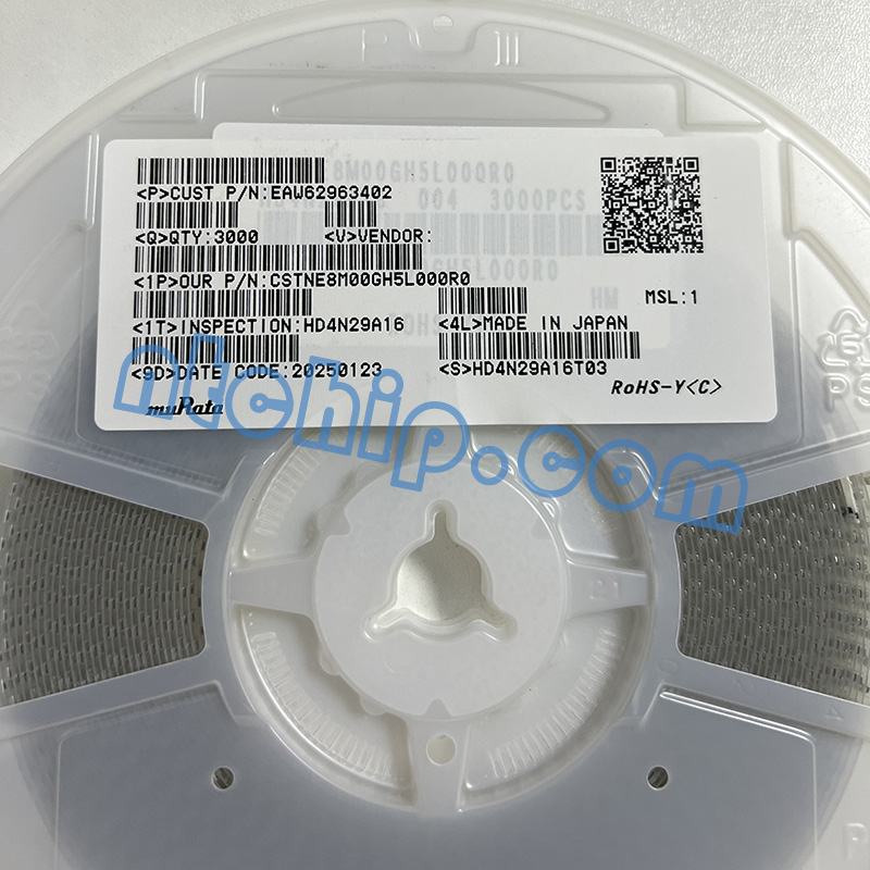 Murata Electronics CSTNE8M00GH5L000R0 original reel label