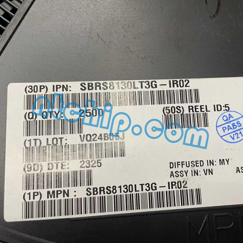 onsemi SBRS8130LT3G-IR02 original reel label