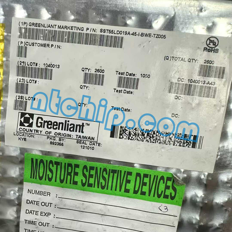 SST SST55LD019A-45-I-BWE original package label