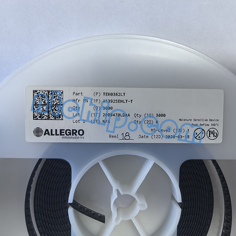 Allegro MicroSystems A1392SEHLT-T original reel label Allegro MicroSystems A1392SEHLT-T original reel label
