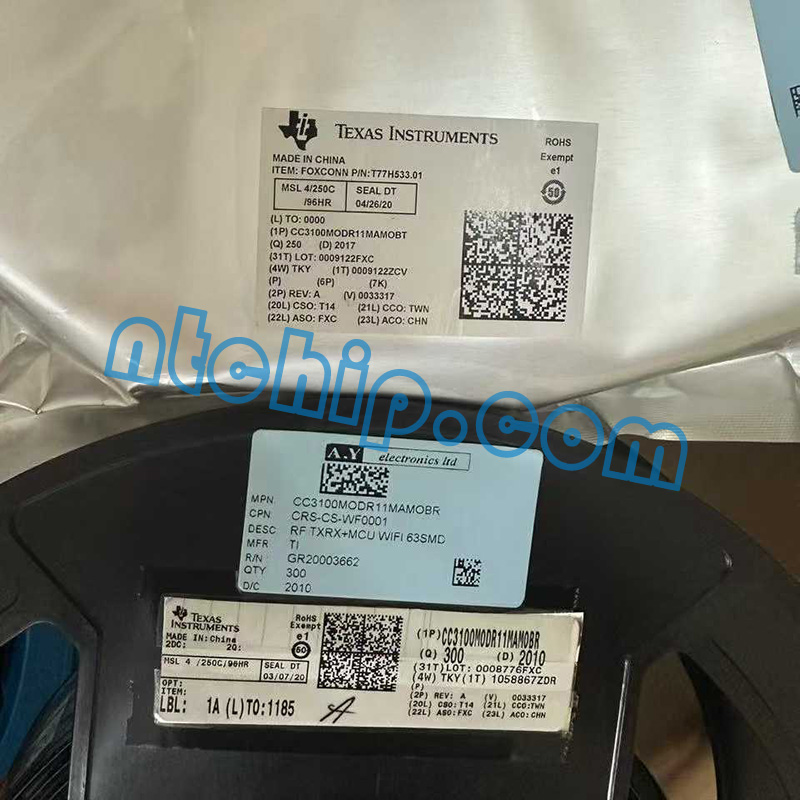 Texas Instruments CC3100MODR11MAMOBR original package label