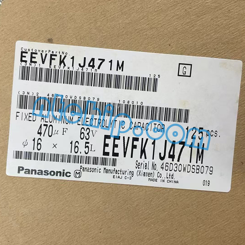 Panasonic EEVFK1J471M original package label