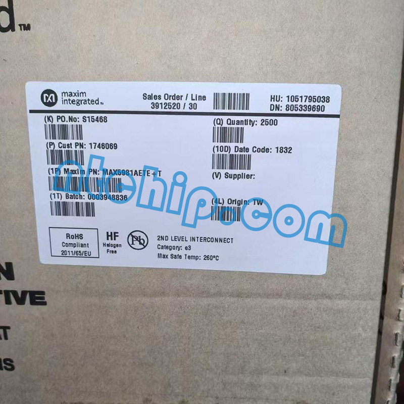 Maxim Integrated MAX5981AETE+T original package label