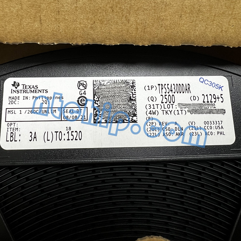 Texas Instruments TPS5430DDAR original reel label