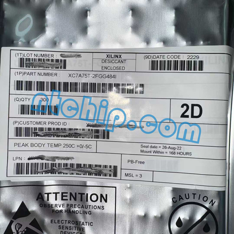 Xilinx XC7A75T-2FGG484I original package label