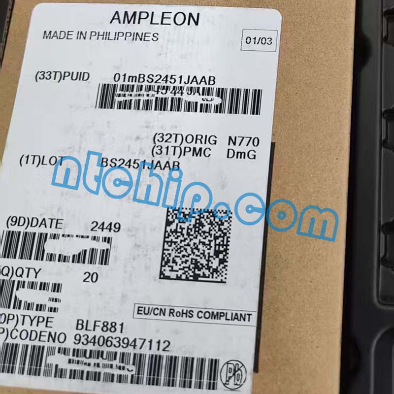 Ampleon BLF881,112 original package label
