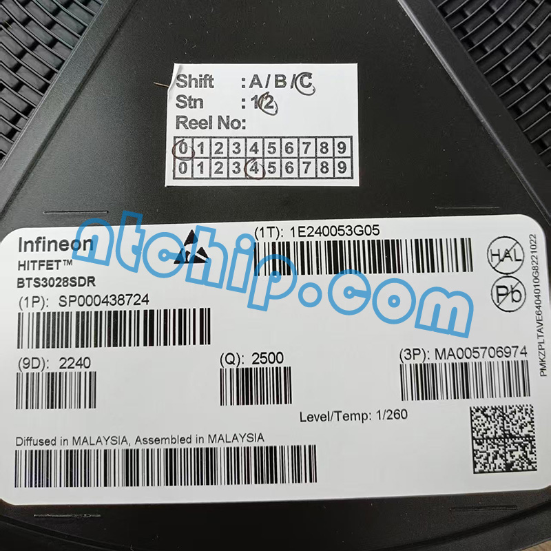Infineon Technologies BTS3028SDR original reel label