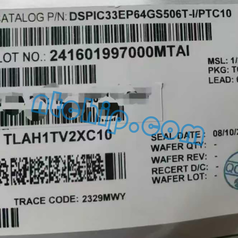 Microchip Technology DSPIC33EP64GS506T-I/PTC10 original package label