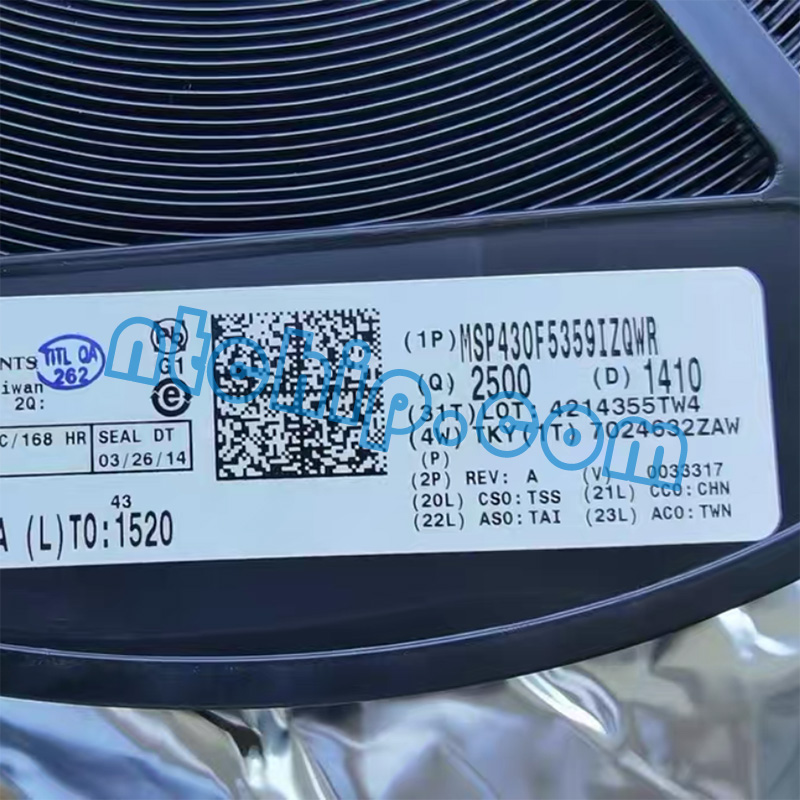 Texas Instruments MSP430F5359IZQWR original reel label