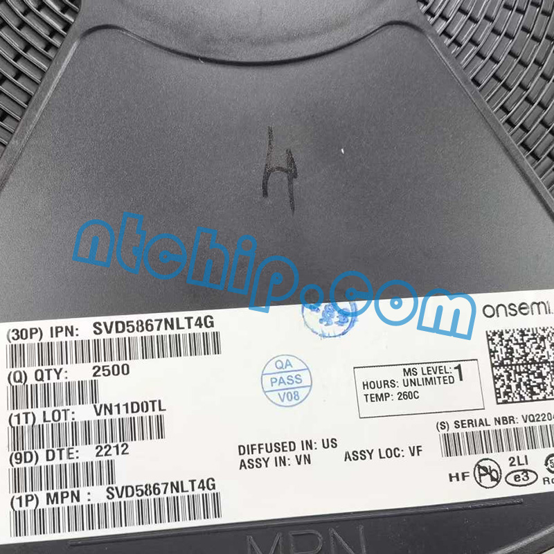 ON Semiconductor NVD5867NLT4G original reel label