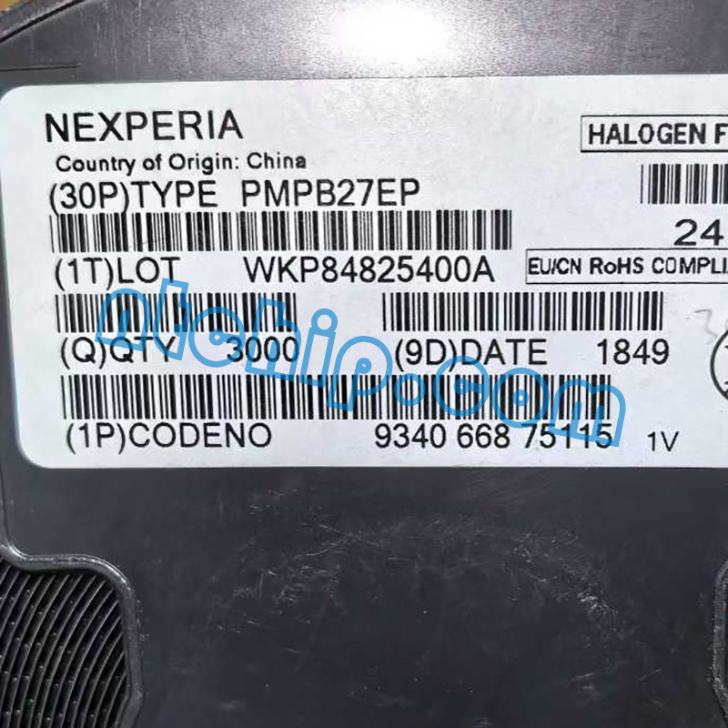 Nexperia PMPB27EP,115 original reel label Nexperia PMPB27EP,115 original reel label